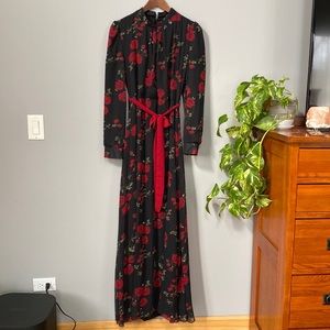 Neva style maxi long sleeve floral dress .